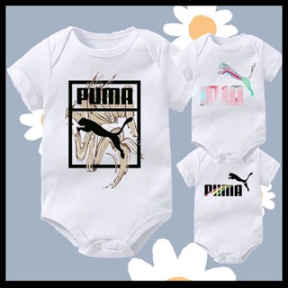 Puma PUMA ชุดจั๊มสูทรอมเปอร์ แขนสั้น ผ้าฝ้ายแท้ ลายผีเสื้อ สไตล์เกาหลี สีพื้น สําหรับเด็กทารกแรกเกิดผู้ชาย และเด็กผู้หญิง A2VL