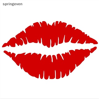 [springeven] 1 X Kiss Mark Lips สติกเกอร์รูปลอก เซ็กซี่ สีแดง PVC กันชนหน้าต่าง ตกแต่งใหม่ พร้อมส่ง