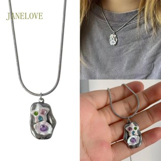 Jlove สร้อยคอ จี้ดาว Y2k เครื่องประดับ ดาว สร้อยคอ ลาวา ดาว หัวใจ สร้อยคอ