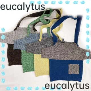 Eucalytus1 กระเป๋าช้อปปิ้ง ผ้าถัก ลําลอง แบบพกพา