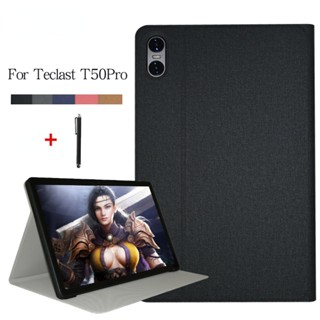 Folio เคสแท็บเล็ต PC หนัง PU แบบนิ่ม พับได้ พร้อมขาตั้ง สําหรับ Teclast T50 Pro T50pro Smart Wake Sleep Case 11 นิ้ว 2023