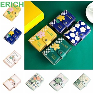 Erich กระเป๋าใส่บัตร ลายดอกไม้ 22 ช่อง สีรุ้ง ความจุขนาดใหญ่ แบบพกพา พร้อมกระดุม