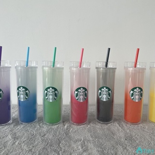 Starbucks Cup Transparent Cup Straw 473ml/16oz Air Botol Water Bottle With Lid Plastic Mugs TH1