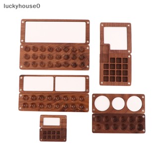 Luckyhouse0^^ ถาดเปล่า สําหรับใส่สีน้ํามัน วอลนัท ขนาดเล็ก แบบพกพา สีดํา