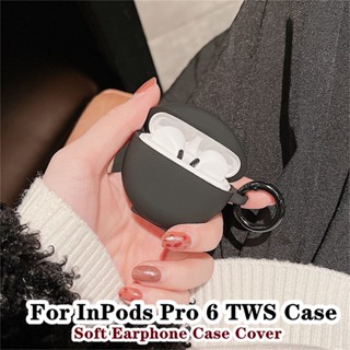 【Trend Front】เคสหูฟัง แบบนิ่ม สีพื้น สีชมพู และสีฟ้า สําหรับ InPods Pro 6 TWS Pro6