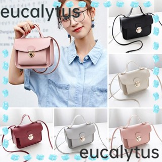 Eucalytus1 กระเป๋าสะพายไหล่ กระเป๋าถือ สีพื้น เรียบง่าย สําหรับสตรี