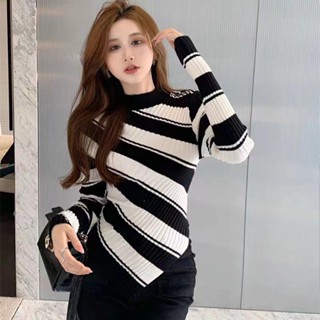 เสื้อถัก คอเต่า แบบสวมหัว เข้ารูป แบบสวมหัว ออกแบบดี ไม่ซ้ําใคร แฟชั่นฤดูหนาว สําหรับผู้หญิง