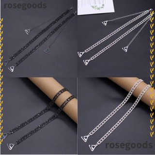 Rosegoods1 สายโซ่คล้องไหล่ โลหะผสม ประดับคริสตัล พลอยเทียม 1 คู่