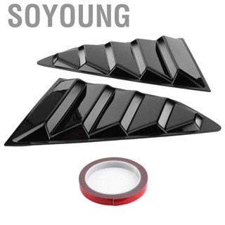 Soyoung Qiilu Car Side Window Louvers Glossy Black Air Vent Scoop Shades Cover Blinds Fit for Camaro 2016?2020