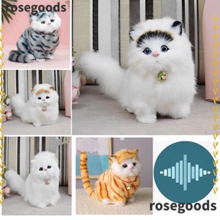 Rosegoods1 ตุ๊กตาแมวจําลอง น่ารัก ของขวัญ สําหรับตกแต่งบ้าน