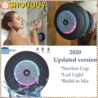 Shououy ลําโพงซับวูฟเฟอร์บลูทูธ พลาสติก มีไฟ LED ขนาดใหญ่ แบบพกพา กันน้ํา