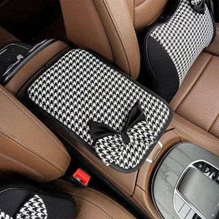 Car Armrest Box Cushion Houndstooth Central Cute Cartoon Summer New Car Korean Car Mat Womens TPdJ