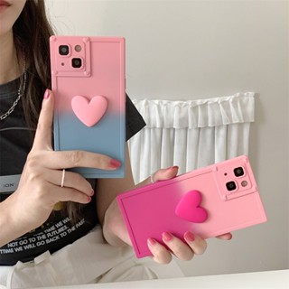 เคสโทรศัพท์มือถือ Tpu นิ่ม กันกระแทก ลายหัวใจ 3D ไล่โทนสี สําหรับ iPhone 11 13 12 14 Pro Max