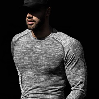 Sports Quick-Drying Top Long-Sleeved T-shirt Mens Running Top Fitness Basketball Training Wear Thin Spring and Autumn Tight Stretch oDYg