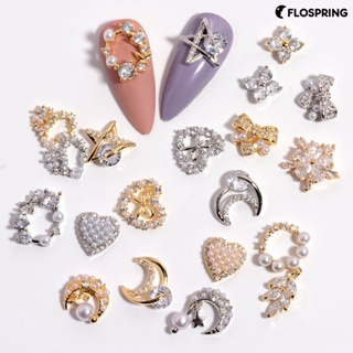 Flospring อุปกรณ์ตกแต่งเล็บ ประดับเพทาย หลายสไตล์ สําหรับบ้าน