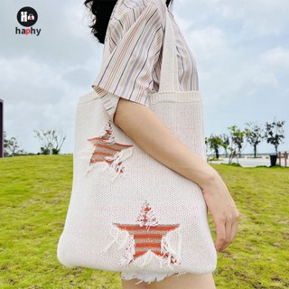 ins knitted shoulder bag large capacity tote bag