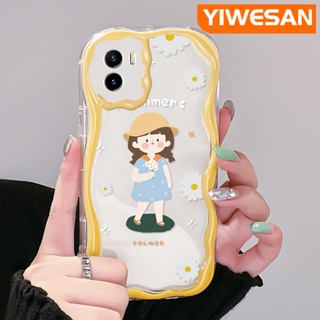 เคสโทรศัพท์มือถือ แบบใส ลายการ์ตูนเด็กผู้หญิงตัวเล็กน่ารัก สีครีม สําหรับ VIVO Y15s Y15a Y01 Y02s
