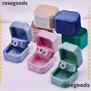 Rosegoods1 กล่องกํามะหยี่ สําหรับใส่เครื่องประดับ แหวนหมั้น