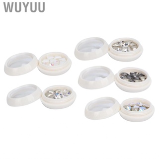 Wuyuu 5 Box Nail Rhinestones Shiny Exquisite Heart‑Shaped Art Rhinestone LJ4