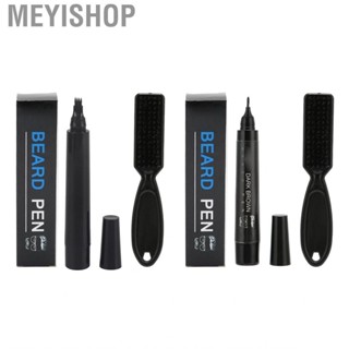 Meyishop Beard Pencil Filler Set  Brush Natural  Long‑Lasting 4 Tips for Mustache Filling