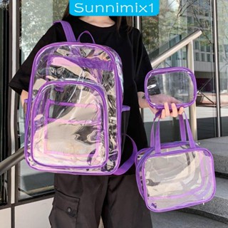 [Sunnimix1] กระเป๋าเป้สะพายหลัง PVC แบบใส สําหรับวัยรุ่น โรงเรียนมัธยมต้น สนามกีฬา คอนเสิร์ต