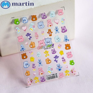 Martin สติกเกอร์ ลายหมีน่ารัก 5D แบบบางพิเศษ สําหรับติดตกแต่งเล็บ 1 ชิ้น