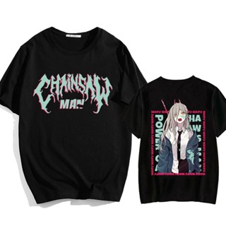 เสื้อยืด พิมพ์ลายกราฟฟิคอนิเมะ Chainsaw Man สไตล์ฮาราจูกุ ขนาดใหญ่ สําหรับผู้ชาย