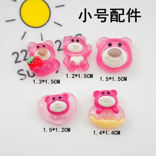 [2 #] Jibbitz Crocs กิ๊บติดผมเรซิ่น รูปโดนัท หมี สตรอเบอร์รี่ ขนาดเล็ก สีโปร่งใส DIY อุปกรณ์เสริม สําหรับเด็ก QP