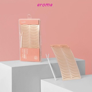 Aroma เทปกาวติดตาสองชั้น 384 ชิ้น สีธรรมชาติ มองไม่เห็น เครื่องมือแต่งหน้า สติกเกอร์เปลือกตาโค้ง