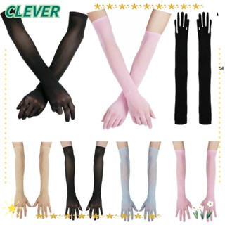 Clever ถุงมือผู้หญิง ถุงน่องตาข่าย แบบใส สําหรับใส่งานพรอม