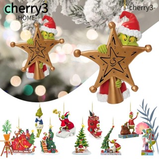 Cherry3 เครื่องประดับแขวนตกแต่งต้นคริสต์มาส รูปดาว สีเขียว 2 ชิ้น