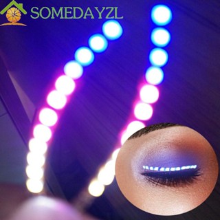 Somedayzl ขนตาปลอมนีออน LED เรืองแสง กันน้ํา แฮนด์เมด หลากสีสัน สําหรับปาร์ตี้ฮาโลวีน