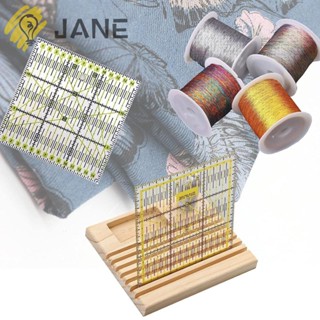 Jane ไม้บรรทัดไม้ คุณภาพสูง แบบพกพา สําหรับจัดเก็บเครื่องมือเย็บผ้า DIY