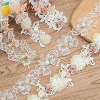 Mayshow วัสดุเย็บปักถักร้อยแฟชั่นลูกปัดผ้า Applique ตกแต่งดอกไม้ผ้าเย็บปักถักร้อยอุปกรณ์