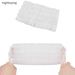 [highbuying] ที่คาดศีรษะ ผ้าไม่ทอ แบบใช้แล้วทิ้ง สีขาว สําหรับผู้หญิง 10 ชิ้น