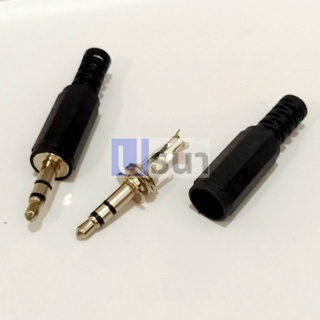 ปลั๊ก หัวปลั๊ก TRS Plug Aux สเตอริโอ Stereo แจ็ค ตัวผู้ Jack Audio Connector 3.5mm #P-TRS-3.5 ดำ (1 ตัว)