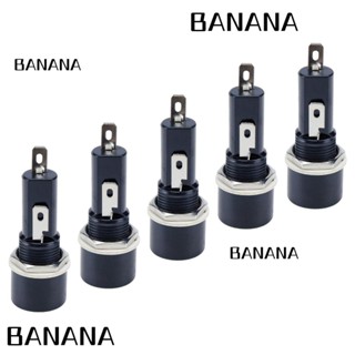 Banana1 ซ็อกเก็ตฟิวส์ เมาท์แผง พลาสติก สีเงิน ทองแดง 10A 250V แบบพกพา สําหรับช่างไฟฟ้า 5 ชิ้น