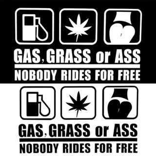 ⚡NEW 8⚡Grass Gas Or Ass Funny Vinyl White Styling Car Sticker Funny Decal Van Truck