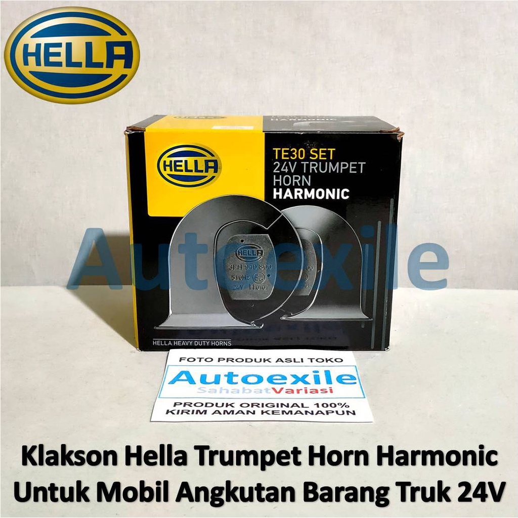 Hella TE30 ชุด 24V แตรทรัมเป็ต Harmonic รถเดิม Snail Horn สินค้าขนส่ง Articulated รถบรรทุก DC24V เปล