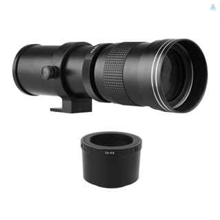 [T&amp;L] เลนส์ซูมกล้อง MF Super Telephoto F/8.3-16 เมาท์ T2 420-800 มม. พร้อมแหวนอะแดปเตอร์เมาท์ FX- เกลียว 1/4 แบบเปลี่ยน สําหรับ Fujifilm X-Pro2 X-E2 X-E3 X-A5 X-M1 X-T1 X-T2 Xt