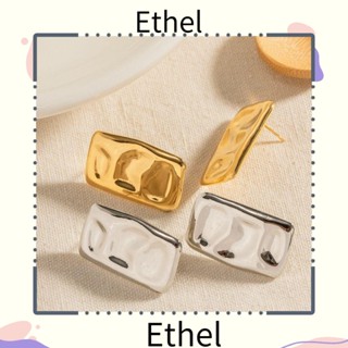 Ethel1 ต่างหูห่วง เรขาคณิต กลวง ต่างหูสตั๊ด สเตนเลส มีสไตล์ วินเทจ เรียบง่าย เครื่องประดับ อุปกรณ์ผู้หญิง เด็กผู้หญิง