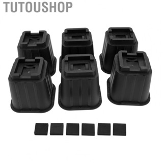 Tutoushop 6Pcs Furniture Risers Multifunction 5in Height Black Plastic Furniture Leg US