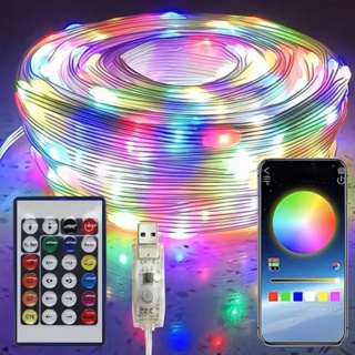 มาใหม่ ไฟเส้นLED ไฟวิ่ง ไฟประดับ APP DIY USB กันน้ำ ไฟเส้นRGB STRIP LIGHT ไฟริบบิ้น การซิงโครไนซ์เพลง 10M ไฟกระพริบ 4040