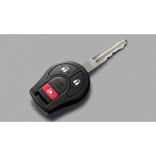 เคสกุญแจรถยนต์ ซองหนังหุ้มกุญแจรีโมทรถยนต์ ซองหนังแท้ NISSAN รุ่น March /  กุญแจเสียบ 3ปุ่มกด (No.9+)