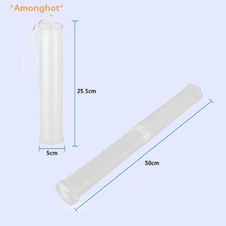 Amonghot&gt; กล่องดินสอ PP ทรงกระบอก แบบพกพา ปรับได้ สําหรับนักเรียน