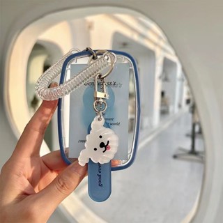 เคสแข็ง แบบใส สองด้าน 3 นิ้ว สําหรับใส่บัตรรถบัส บัตรประจําตัวประชาชน รูปภาพ ตกแต่ง