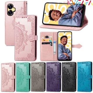 เคสโทรศัพท์มือถือหนัง ลายดอกไม้ พร้อมช่องใส่บัตร คุณภาพสูง สําหรับ Realme C55 C33 Realme GT NEO5 GT NEO3 GT NEO2 Realme 10 10Pro 10Pro+