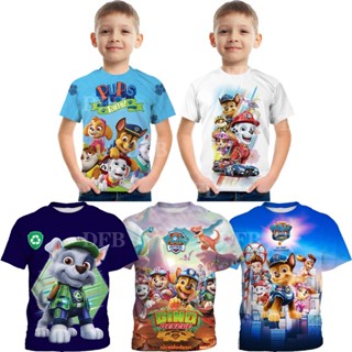 Paw patrol เสื้อยืด พิมพ์ลายอุ้งเท้า 3D แฟชั่นฤดูใบไม้ผลิ และฤดูร้อน ของขวัญวันเกิด สําหรับเด็กผู้ชาย