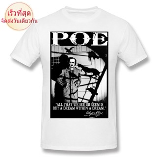 CTThe Walking Dead T Shirt Red T-Shirt Edgar Allan Poe Men Fashion Short Sleeve