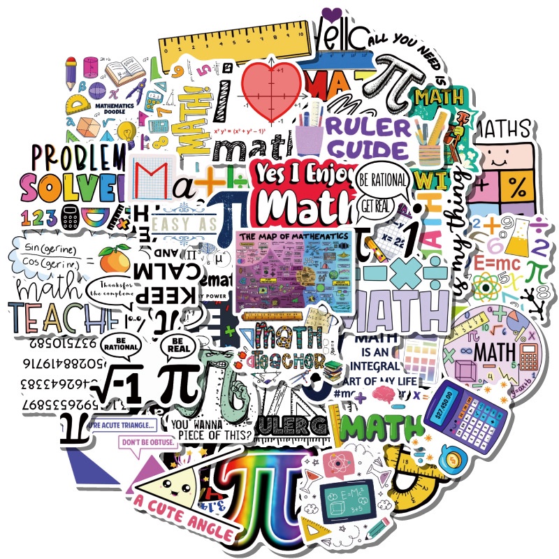 ❉ Funny Science & Math Art Series 02 Stickers ❉ 50Pcs/Set Kids Rewards Waterproof DIY Fashion Decals